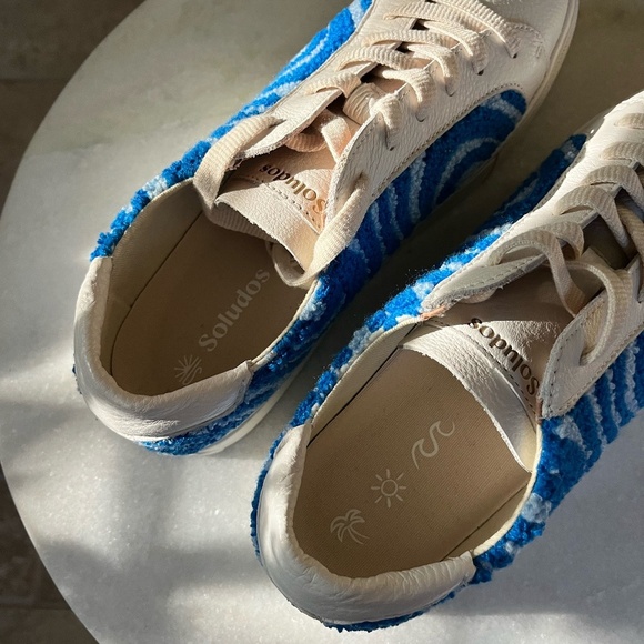 SOLUDOS | Ibiza Psychedelic Spiral Summer Sneakers in Marine Blue | Size US 9 - Picture 9 of 13